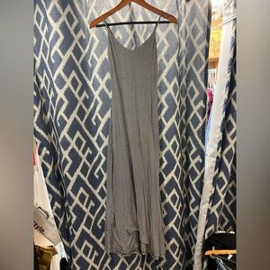 Forever 21 Black and White Striped Maxi Dress with Adjustable Straps Size S
